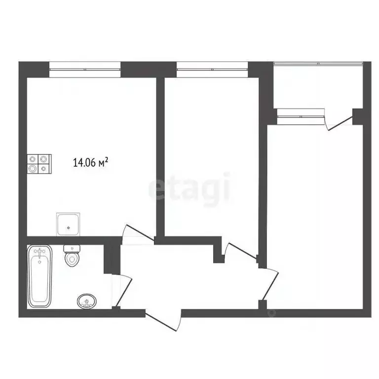 2-к кв. Тюменская область, Тюмень ул. Новоселов, 113 (53.1 м) - Фото 1