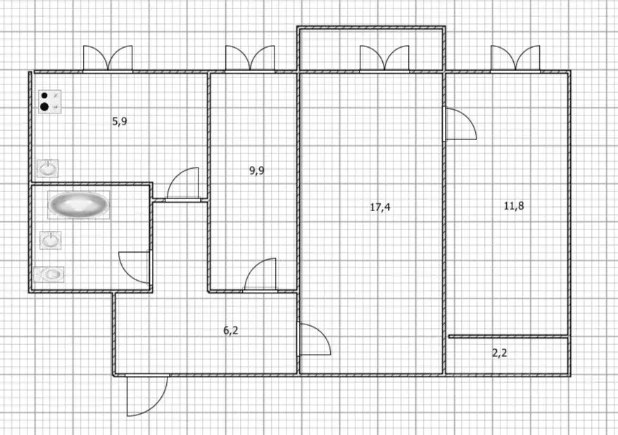 3-к кв. Башкортостан, Уфа ул. Рихарда Зорге, 40/1 (57.6 м) - Фото 2