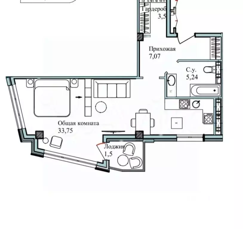 1-к кв. Севастополь ул. Летчиков, 10 (51.9 м) - Фото 1