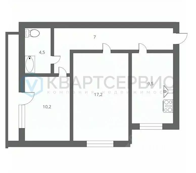2-к кв. Омская область, Омск ул. Дмитриева, 5/4 (51.0 м) - Фото 2