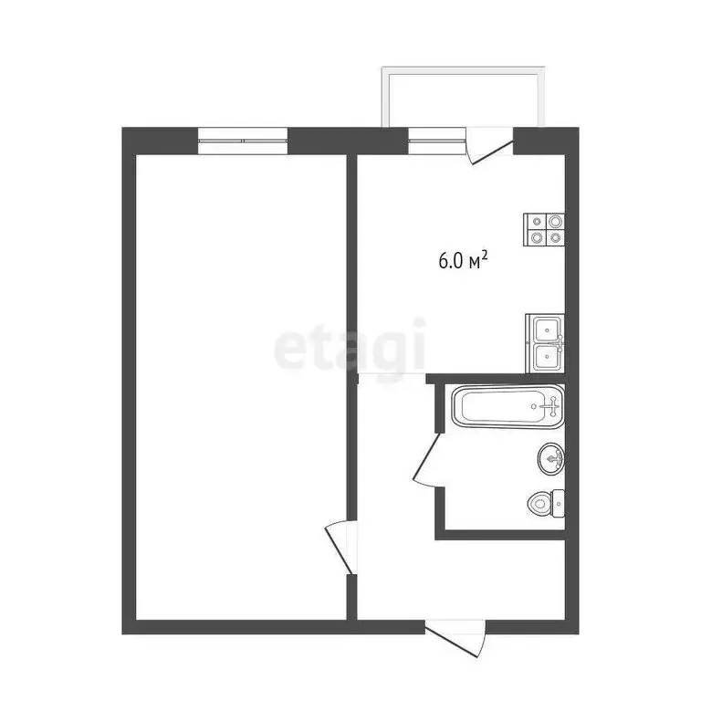 1-комнатная квартира: Нальчик, проспект Кулиева, 28 (29 м) - Фото 1