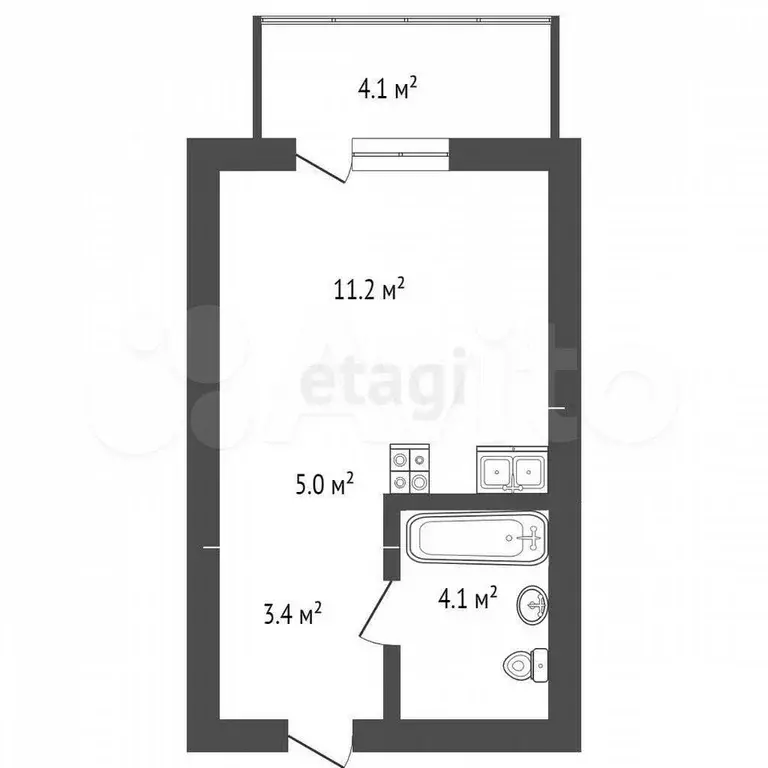 Квартира-студия, 27,8 м, 10/10 эт. - Фото 0