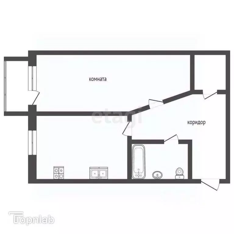 1-к кв. Тамбовская область, Тамбов ул. Чичерина, 62 (39.0 м) - Фото 2