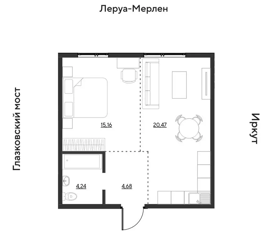 2-комнатная квартира: Иркутск, квартал Затон, ЖК Затон (44.55 м) - Фото 1