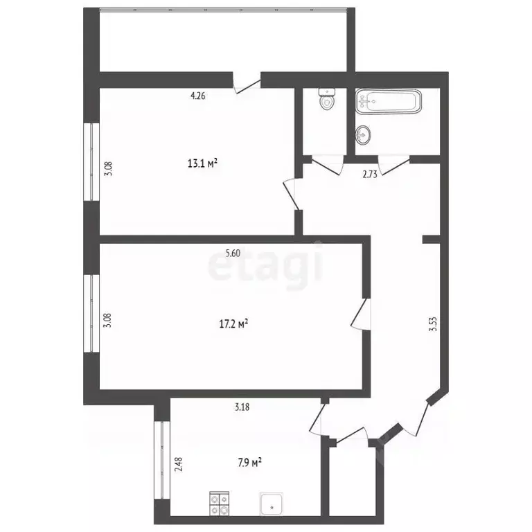 2-к кв. Тюменская область, Тюмень Широтная ул., 112 (53.4 м) - Фото 2