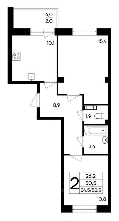 2-к кв. Крым, Симферополь ул. 51-й Армии, 124 (54.5 м) - Фото 0