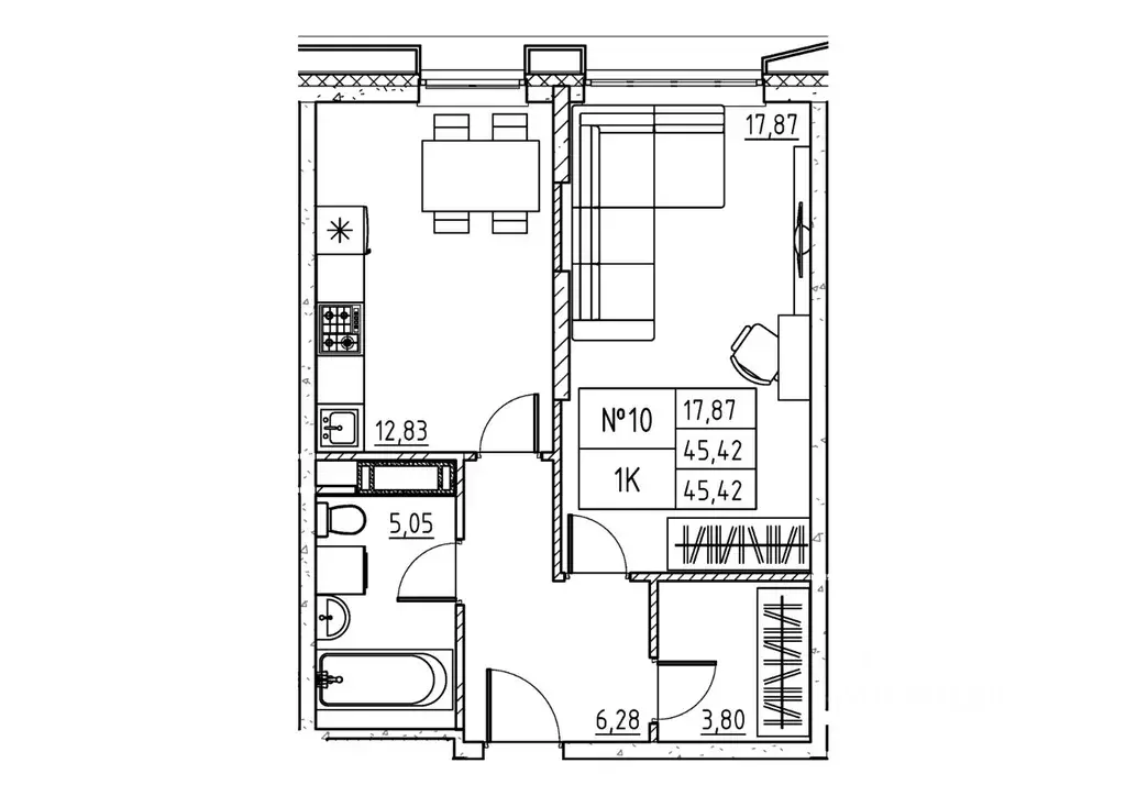 1-к кв. Московская область, Дубна ул. Понтекорво (45.42 м) - Фото 1
