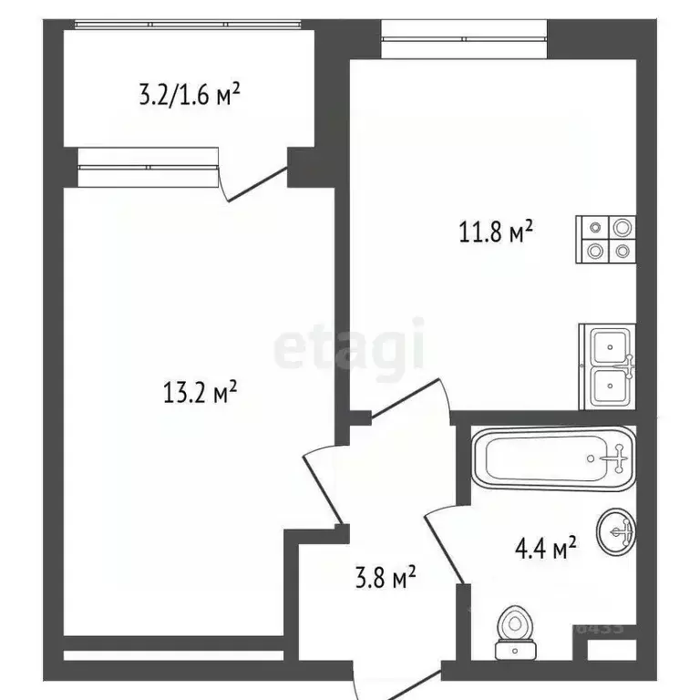 1-к кв. Московская область, Мытищи ул. Разведчика Абеля, 7к1 (34.8 м) - Фото 1