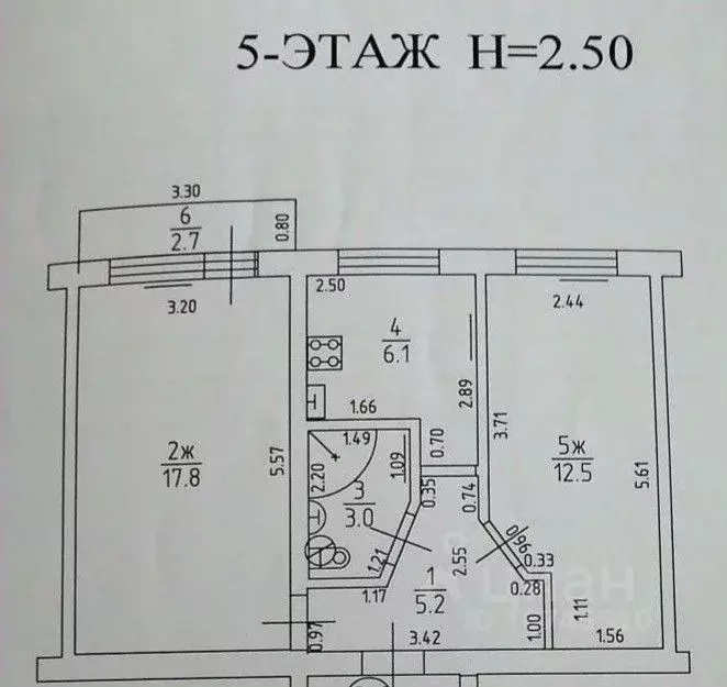 2-к кв. Калининградская область, Гвардейский муниципальный округ, пос. ... - Фото 2