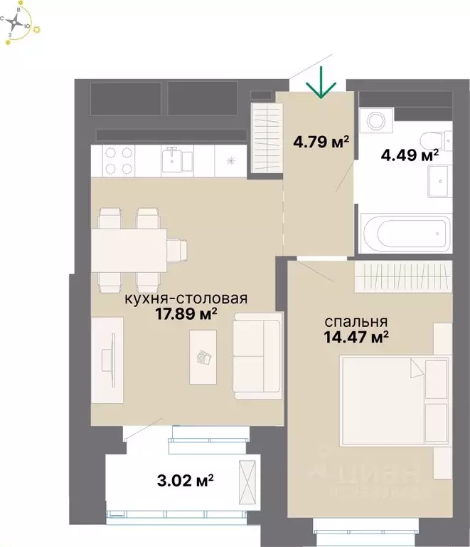 1-к кв. Свердловская область, Екатеринбург Южный жилрайон, Лайв жилой ... - Фото 0