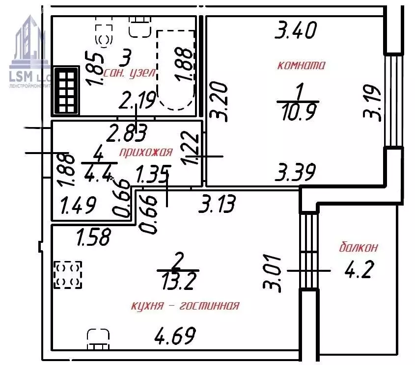 1-комнатная квартира: Янино-1, Ясная улица, 17к1 (33.1 м) - Фото 0
