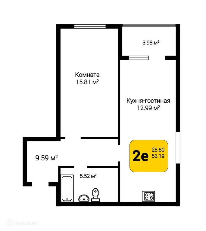 Продаётся 2-к квартира, 55.18 м - Фото 0