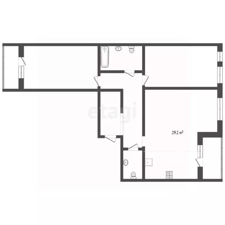 2-к кв. Тюменская область, Тюмень ул. Михаила Сперанского, 33/1 (82.5 ... - Фото 2