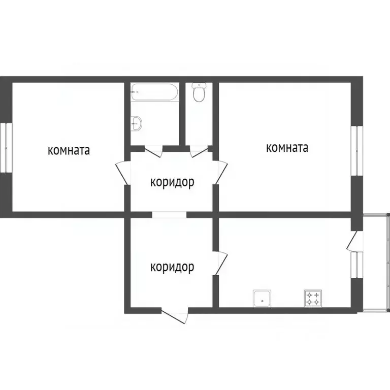 2-к кв. Бурятия, Улан-Удэ Ключевская ул., 57/2 (50.7 м) - Фото 2