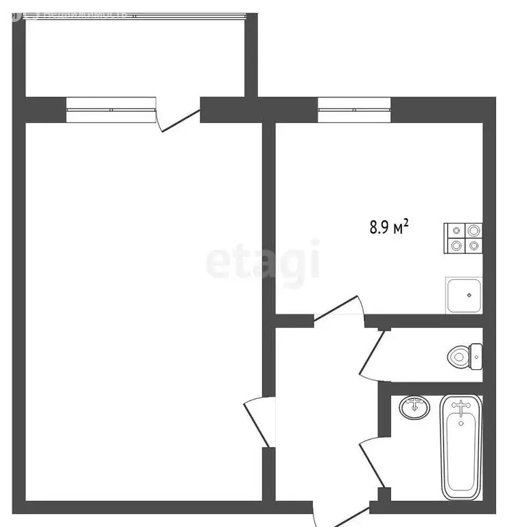 1-комнатная квартира: Тюмень, улица 30 лет Победы, 46 (32.5 м) - Фото 1