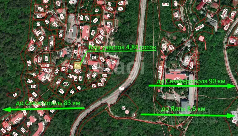 Участок в Крым, Ялта муниципальный округ, пос. Горное 2 (4.84 сот.) - Фото 1