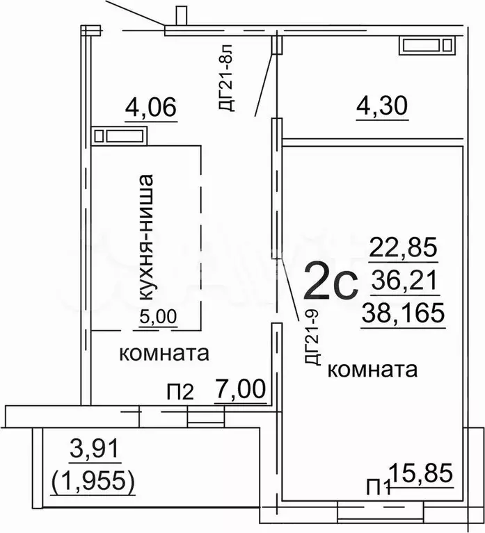 1-к. квартира, 38 м, 5/10 эт. - Фото 0