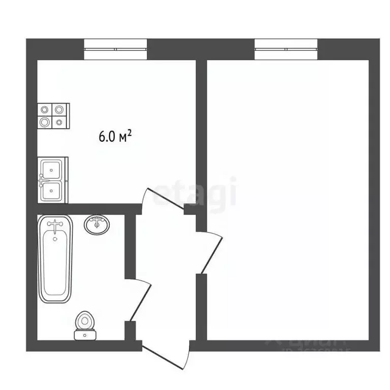 1-к кв. Московская область, Подольск ул. Гайдара, 3 (30.2 м) - Фото 1