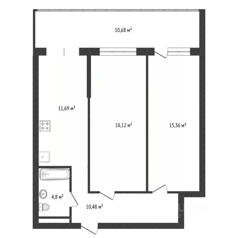 2-к кв. Башкортостан, Уфа ул. Аксакова, 79 (41.5 м) - Фото 2