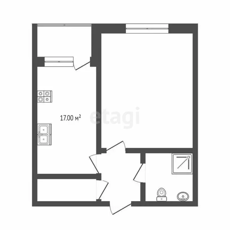 1-комнатная квартира: Тюмень, Холодильная улица, 134А (27 м) - Фото 0