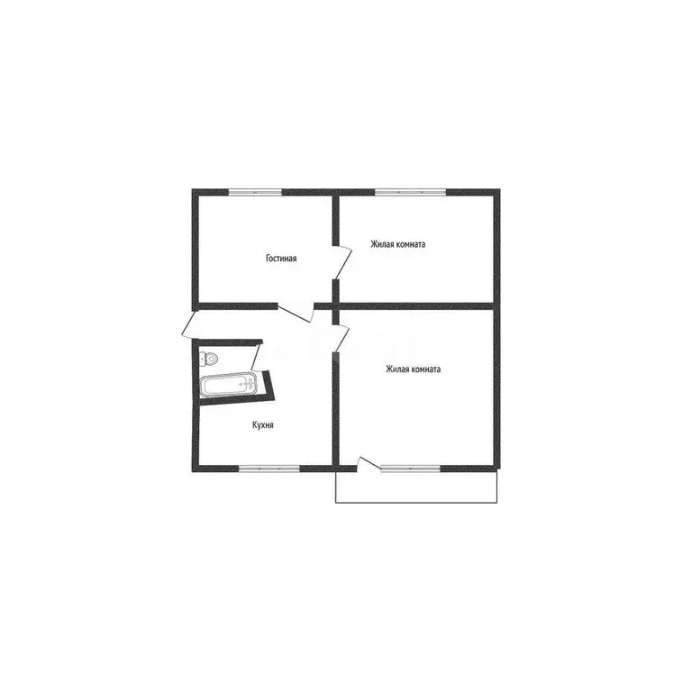 3-комнатная квартира: Бийск, улица Революции, 100 (61.2 м) - Фото 1