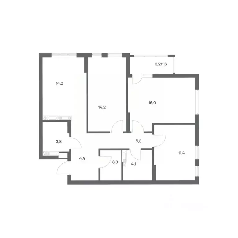 3-к кв. Калининградская область, Калининград ул. Юрия Гагарина, 30 ... - Фото 1