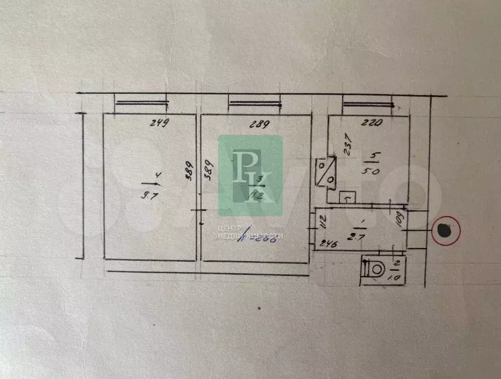 2-к. квартира, 29,6 м, 2/2 эт. - Фото 0