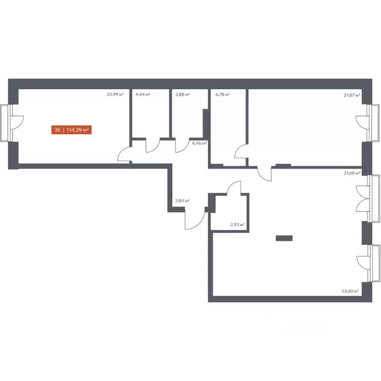 3-к кв. Томская область, Томск Красноармейская ул., 144 (114.39 м) - Фото 1