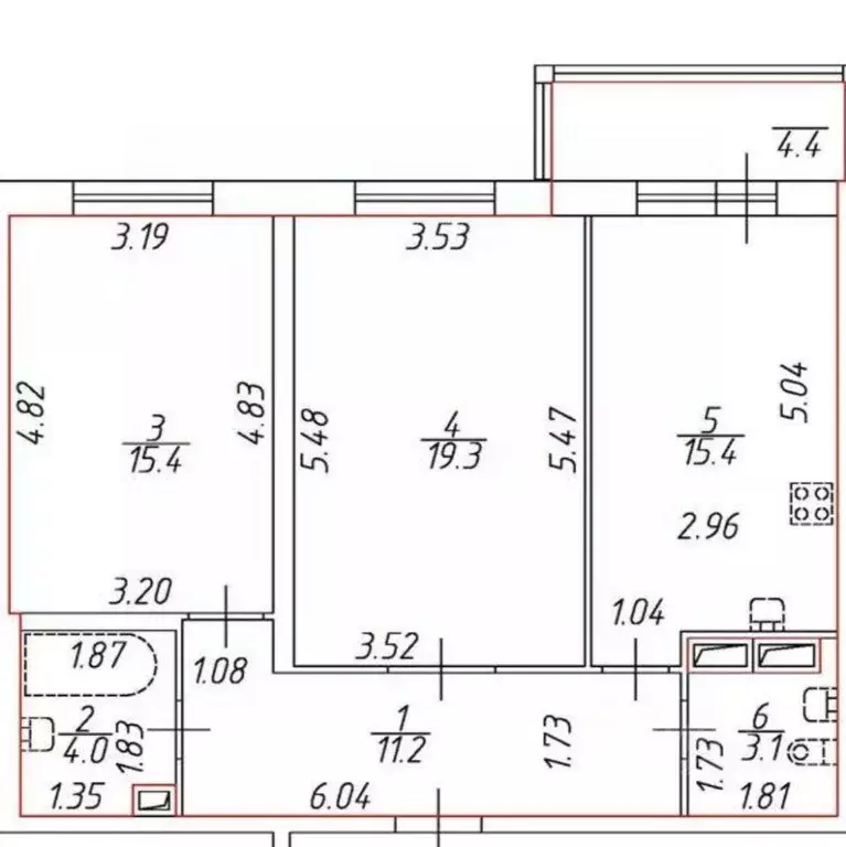 Квартира, 2 комнаты, 68.3 м - Фото 0