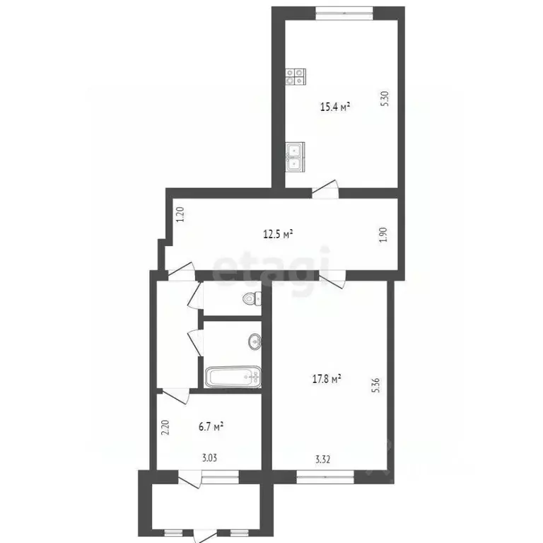 1-к кв. Вологодская область, Вологда Судоремонтная ул., 52 (60.0 м) - Фото 2