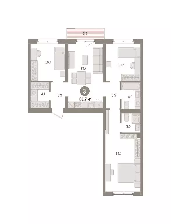 3-комнатная квартира: Екатеринбург, жилой район Юго-Западный, жилой ... - Фото 2