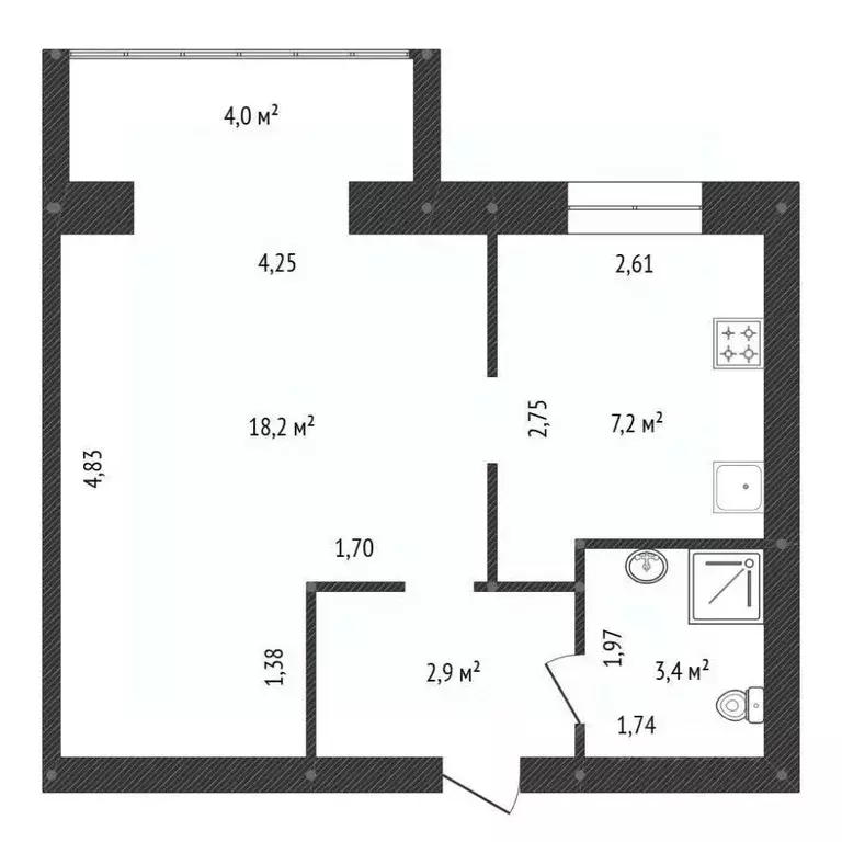 1-к кв. Башкортостан, Уфа ул. Гафури, 48 (32.1 м) - Фото 2