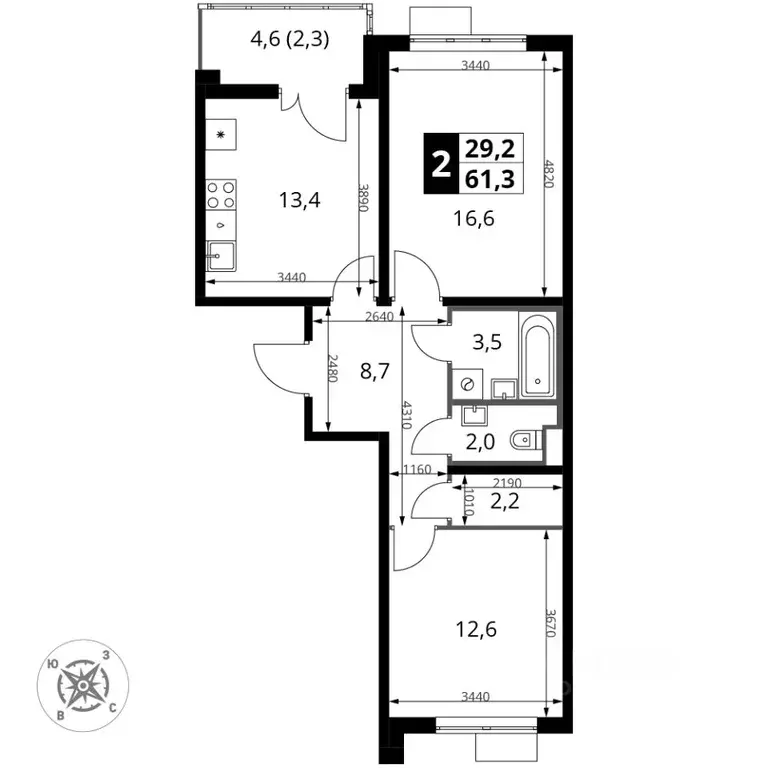 2-к кв. Московская область, Ленинский городской округ, пос. Битца ... - Фото 1