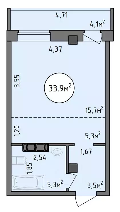 1-к кв. Хакасия, Абакан Советская ул., 123 (33.9 м) - Фото 1