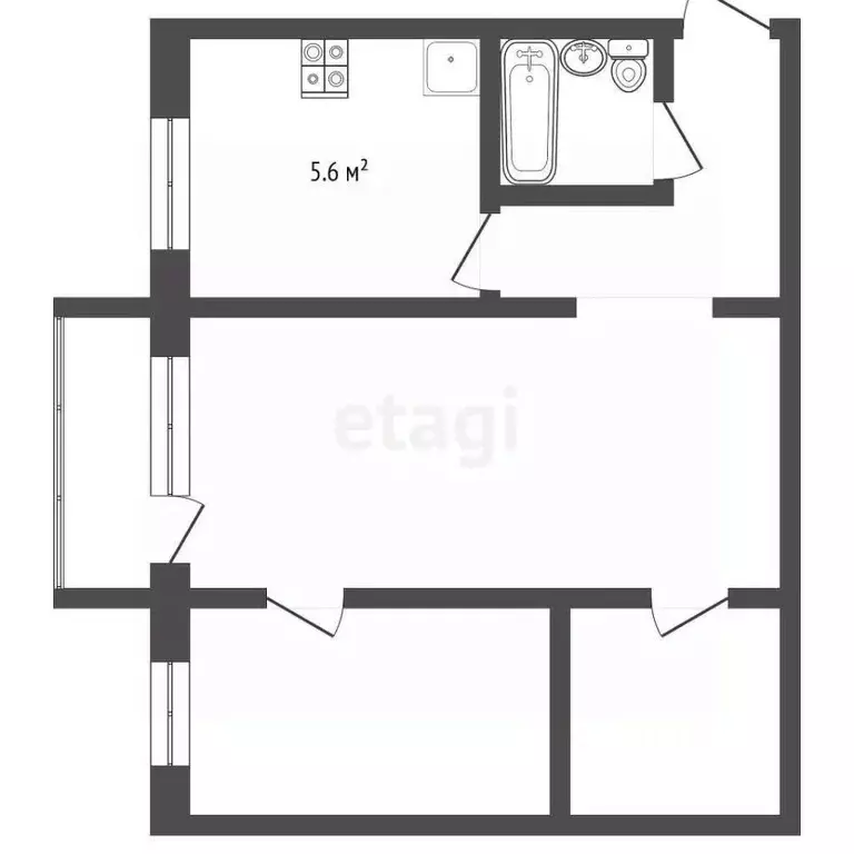 2-к кв. Омская область, Омск просп. Мира, 72 (40.9 м) - Фото 1