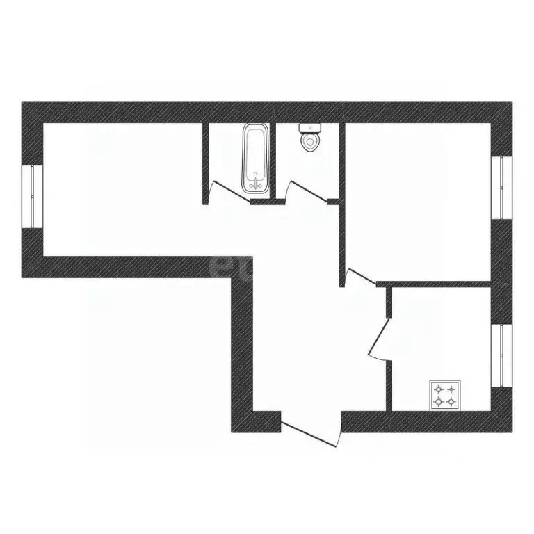 2-к кв. Ленинградская область, Волхов просп. Державина, 38 (52.6 м) - Фото 2