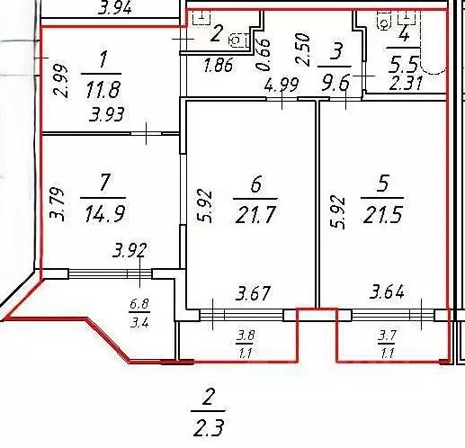 2-к кв. Санкт-Петербург Глухарская ул., 11К1 (87.3 м) - Фото 2