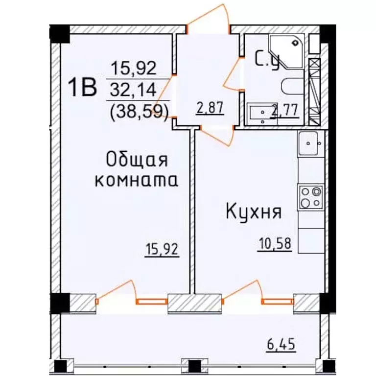 1-к кв. Дагестан, Дербент ул. Графа Воронцова, 78скА-6 (38.59 м) - Фото 0