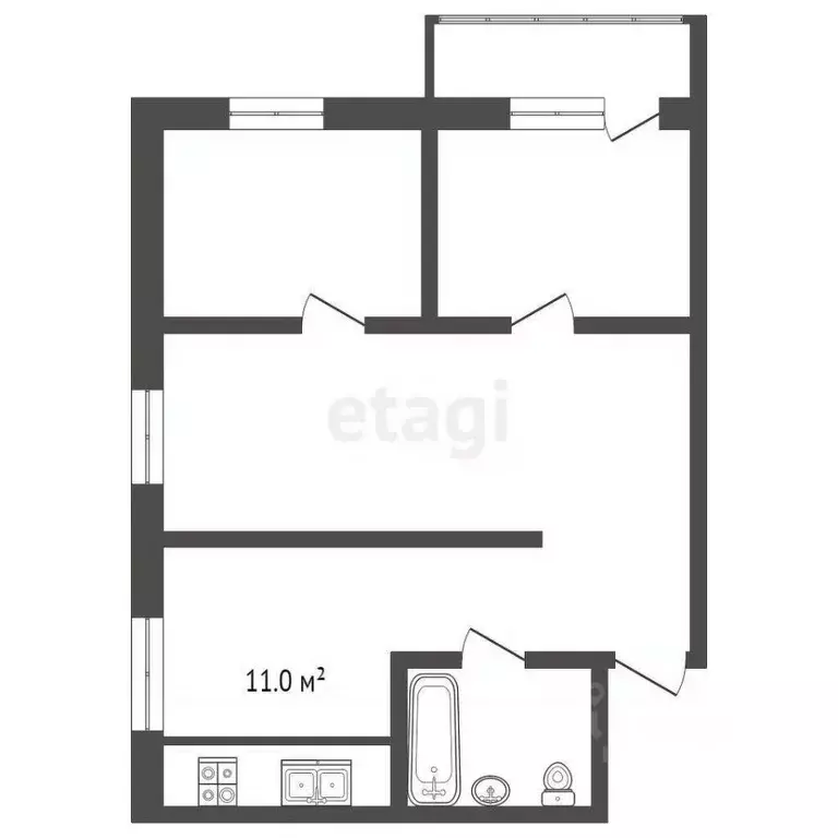 3-к кв. Ростовская область, Аксай просп. Ленина, 2 (60.8 м) - Фото 1