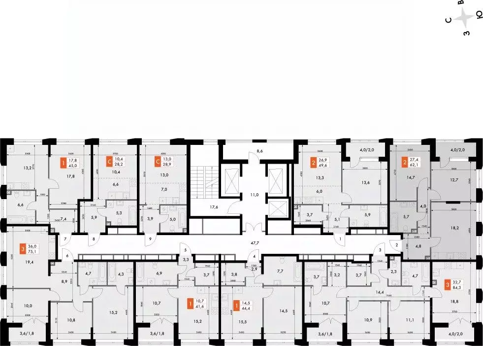 2-к кв. Нижегородская область, Нижний Новгород Черниговская ул. (62.1 ... - Фото 1