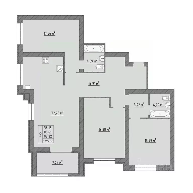 3-к кв. Ивановская область, Иваново Кооперативная ул., 3 (125.05 м) - Фото 0