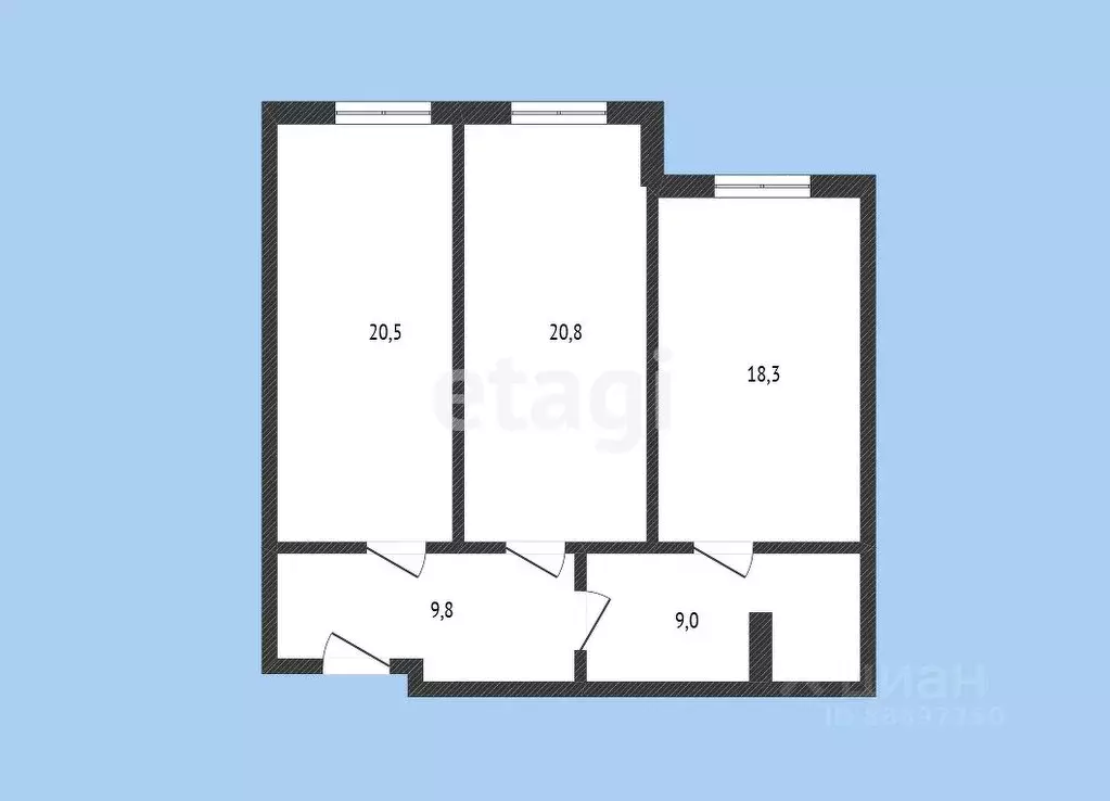 2-к кв. Карачаево-Черкесия, Черкесск Октябрьская ул., 392В (77.8 м) - Фото 1