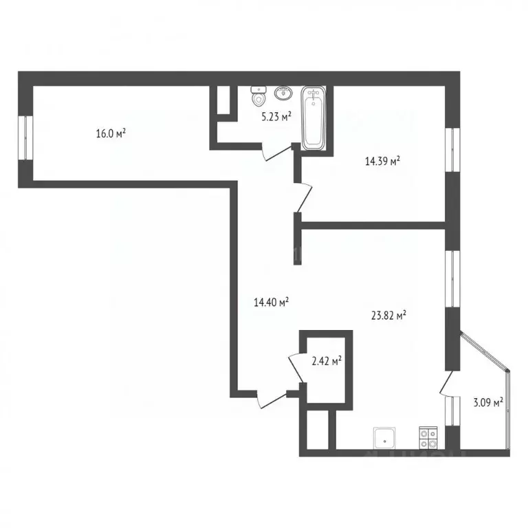 2-к кв. Тюменская область, Тюмень ул. Тимофея Чаркова, 79 (75.0 м) - Фото 0