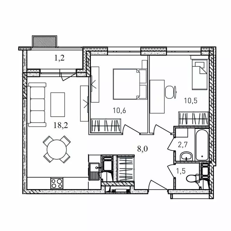 2-комнатная квартира: Балашиха, улица Твардовского, вл36к3 (52.7 м) - Фото 1
