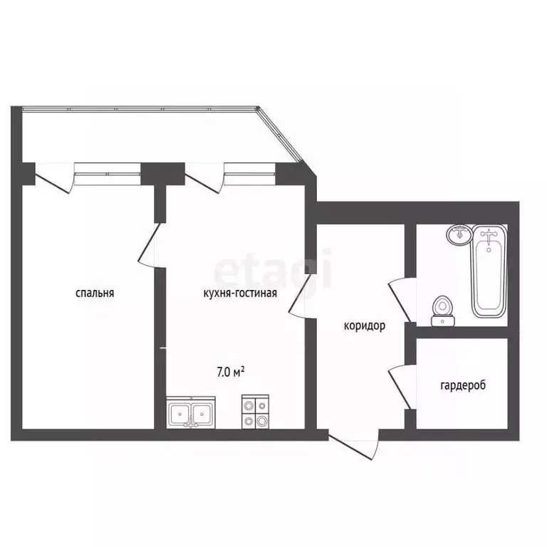 1-к кв. Забайкальский край, Чита ул. Курнатовского, 70 (40.9 м) - Фото 2