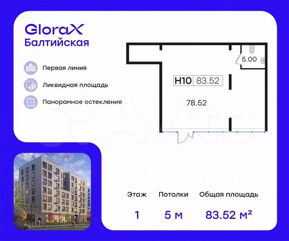 Продам помещение свободного назначения, 83.52 м - Фото 1