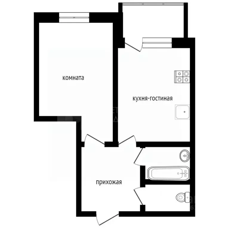 1-к кв. Тюменская область, Тюмень ул. Бориса Житкова, 7к1 (47.9 м) - Фото 2