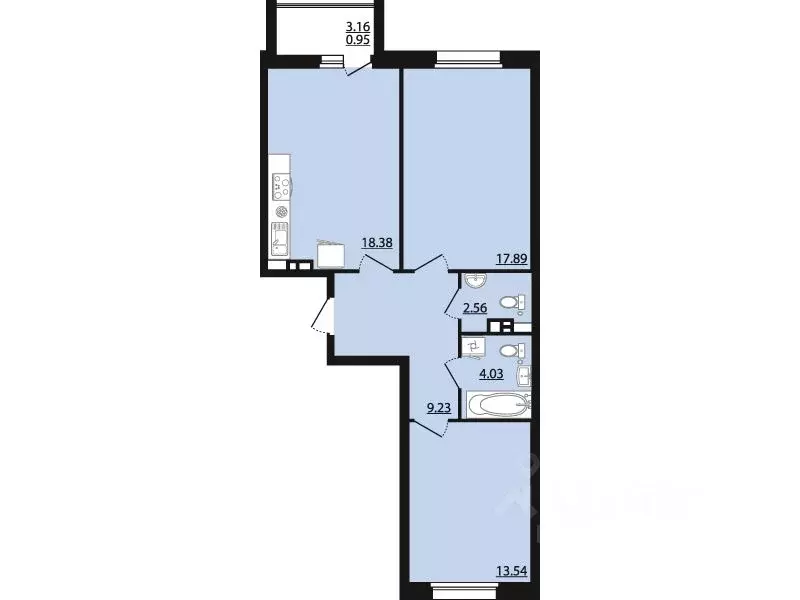 2-к кв. Воронежская область, Рамонский район, Яменское с/пос, пос. ... - Фото 1