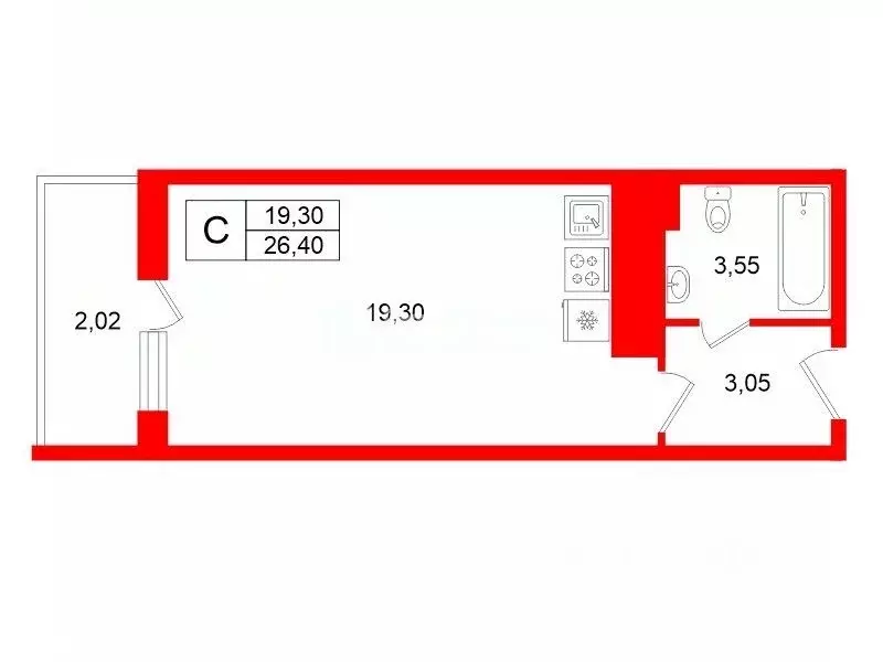 Студия Ленинградская область, Мурино Всеволожский район, ул. Шувалова, ... - Фото 2