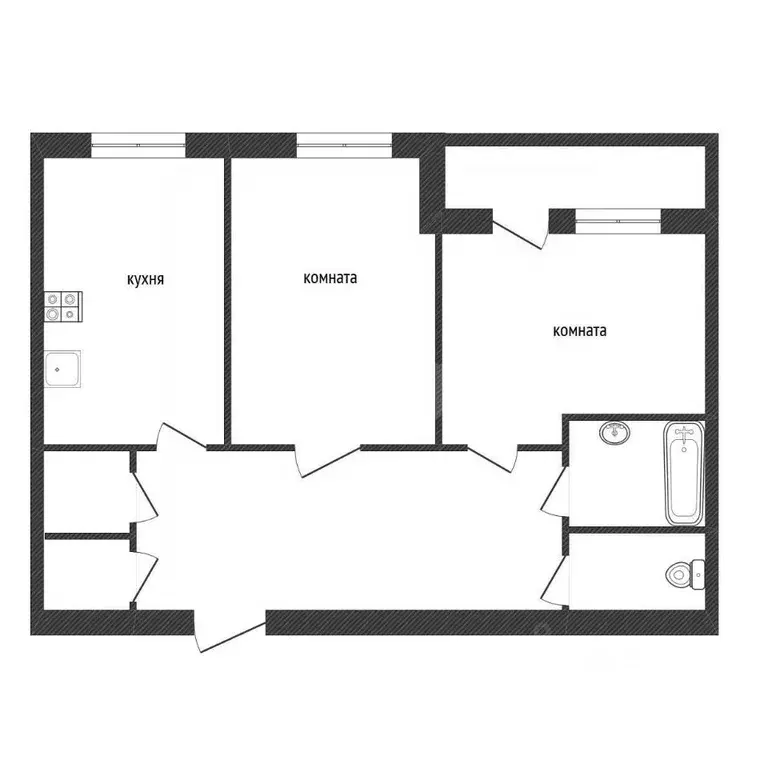2-к кв. Ленинградская область, Кириши Советская ул., 18 (54.4 м) - Фото 2